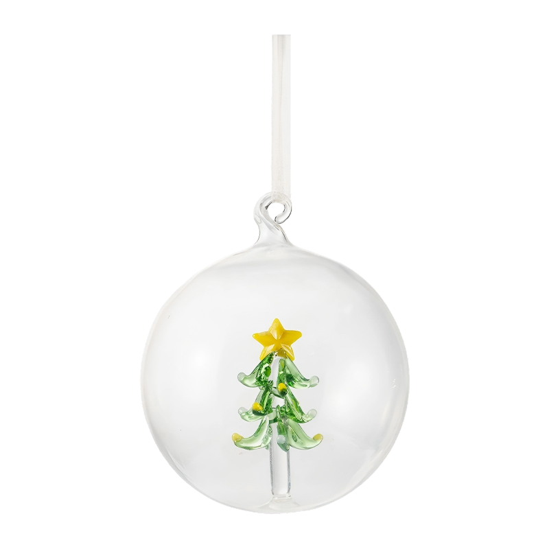 8 সেমি হ্যান্ড-ব্লোন ক্রিসমাস গ্লাস অলঙ্কার সেট