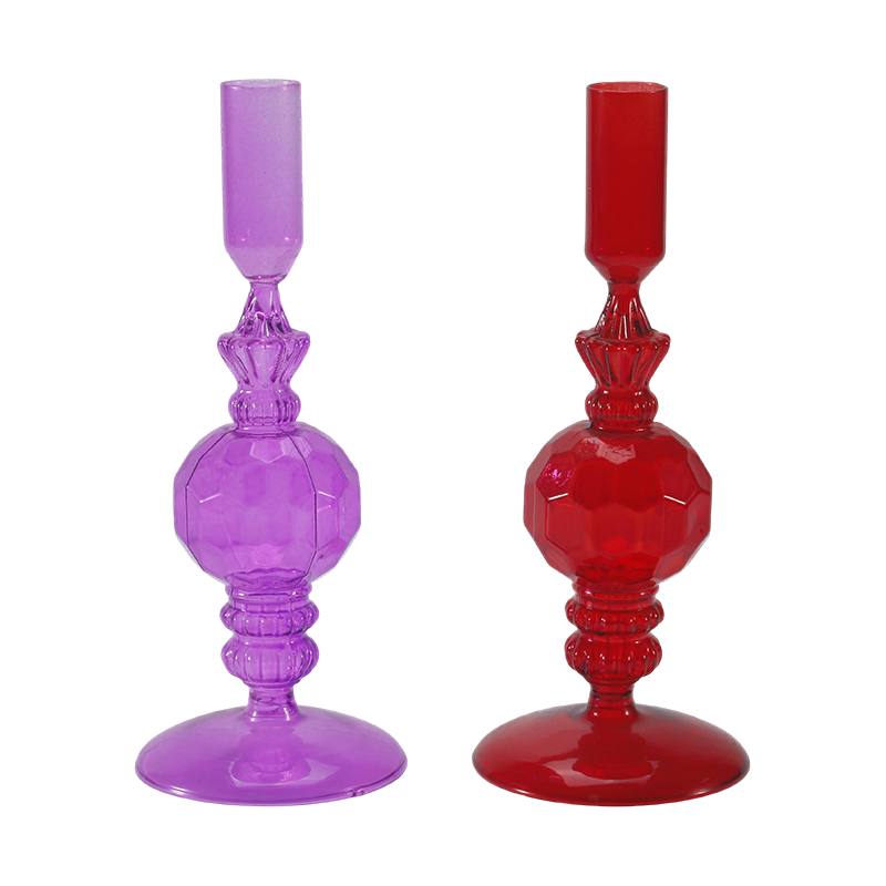 18cm রঙিন কাচের মোমবাতি ধারক সংগ্রহ